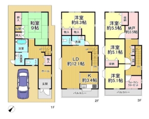 堺市堺区新在家町東４丁　中古戸建